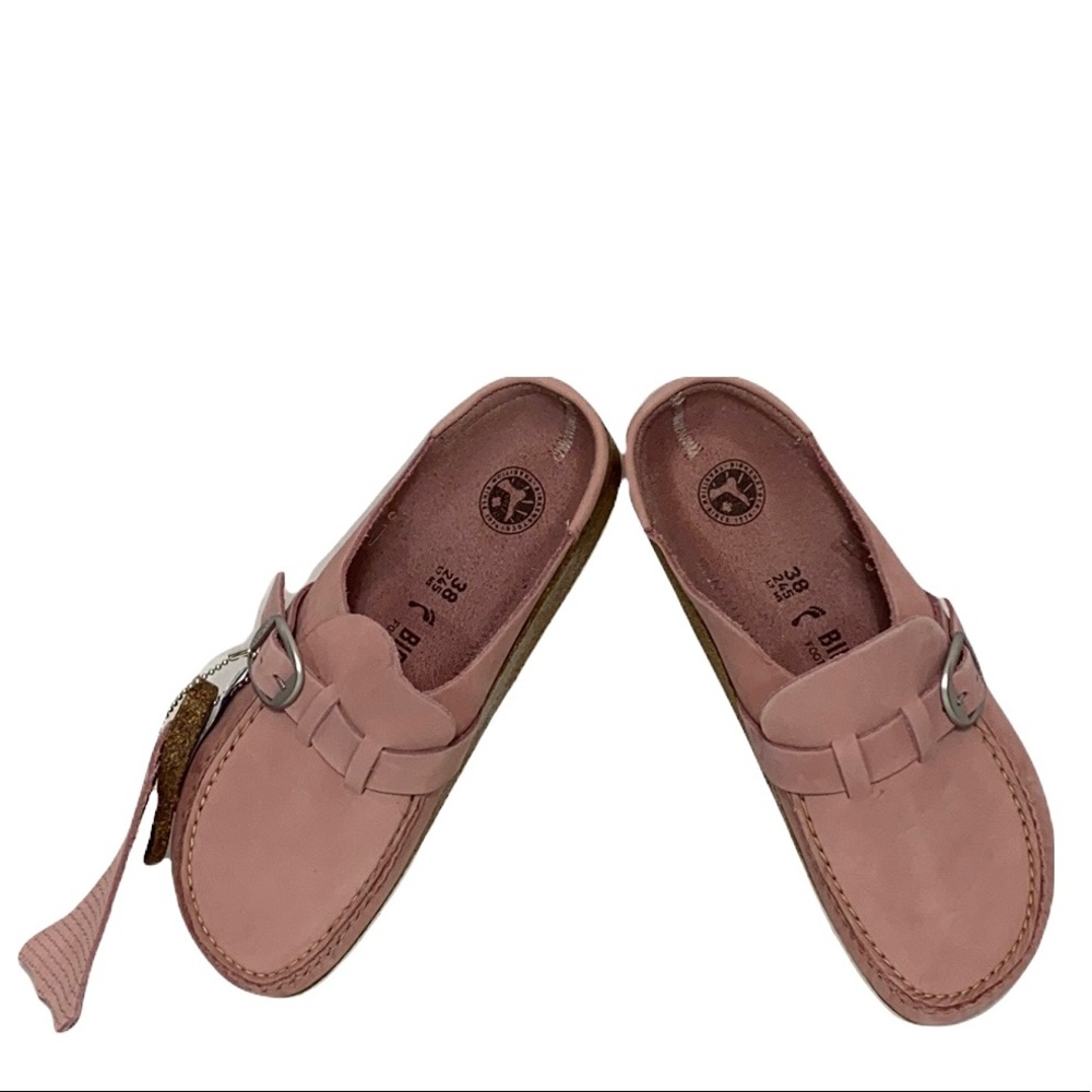 Birkenstock Buckley Pink Nubuk Leather Slipon Comfort Clogs 38/7